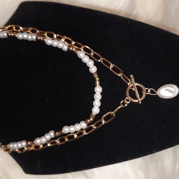 2pcs Gold Faux Pearl Charm Buckle Necklace - Picture 13 of 15